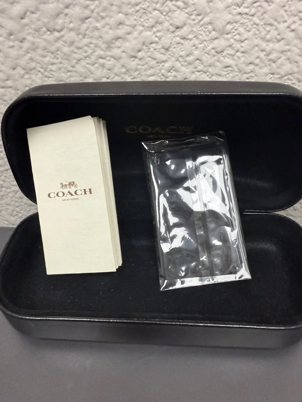 Coach Black Embossed Eyewear Case
